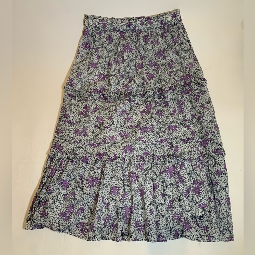 Isabel Marant “Diya” Skirt in Ecru and Lilac